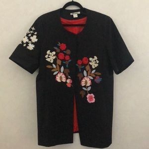 Embroidered Long Blazer